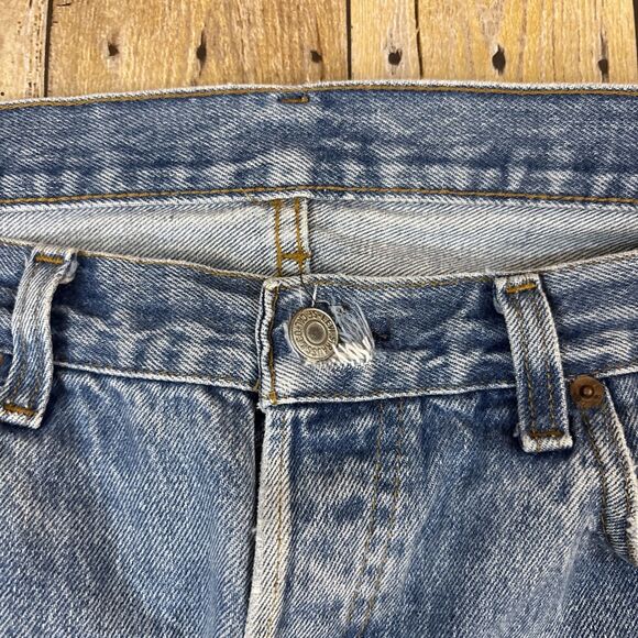 Vintage Levis 501 Button Fly Jeans 70s Made In USA SF207 Light Wash 34X30 - Picture 10 of 16